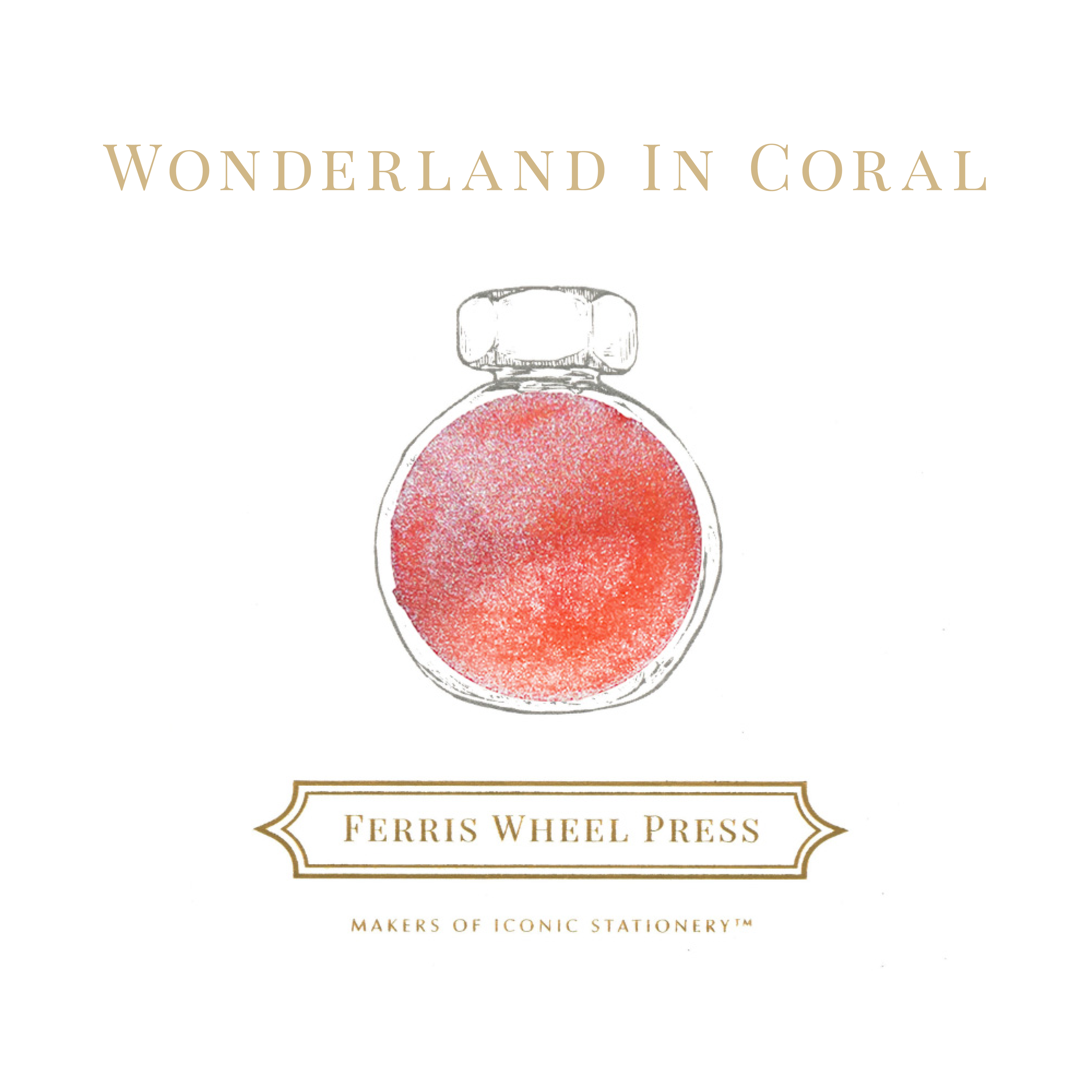 Tinta para pluma estilográfica de 38 ml - País de las maravillas en coral